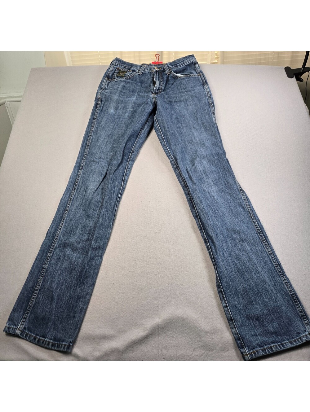 Cinch Green Label Jeans Mens 32x38 Dark Wash Rigid Denim Missing Teeth Zipper